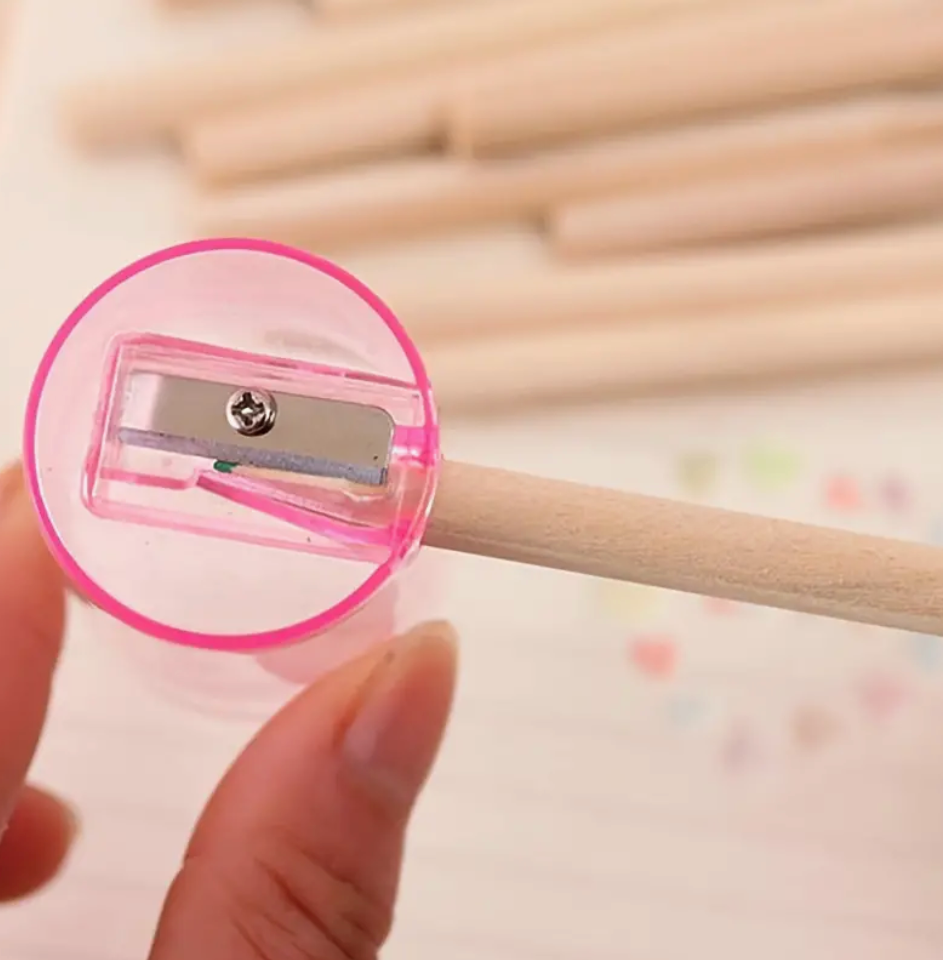 Travel-sized colored pencils for kids in assorted colors, featuring a built-in sharpener, perfect for on-the-go art projects.