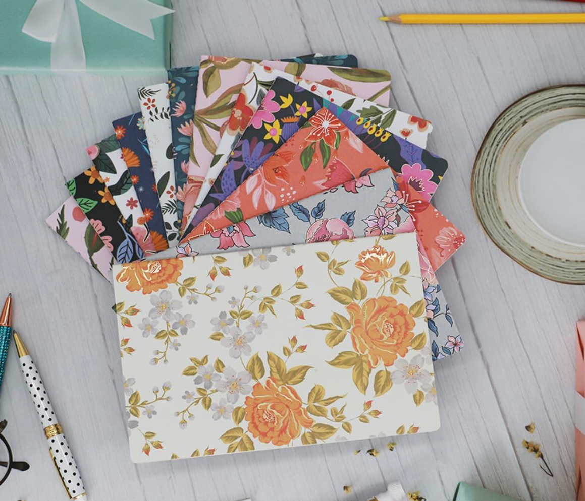 Individually sold A5 journal with gold foil floral embossed cover and thick 80 GSM paper—ideal for journaling, note-taking, or gifting with style.