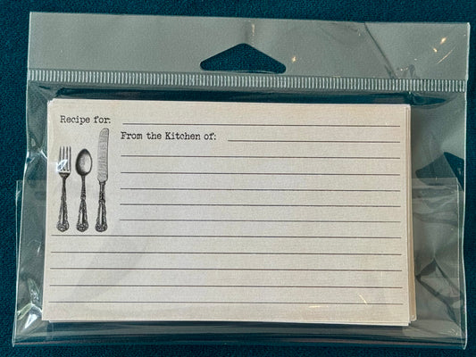 Stack of 30 blank recipe cards labeled From the Kitchen of with lined space for writing recipes