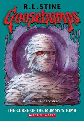 Goosebumps book cover with a mummy and purple background