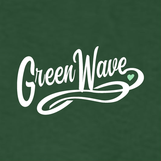 GreenWave logo with a heart on a green background