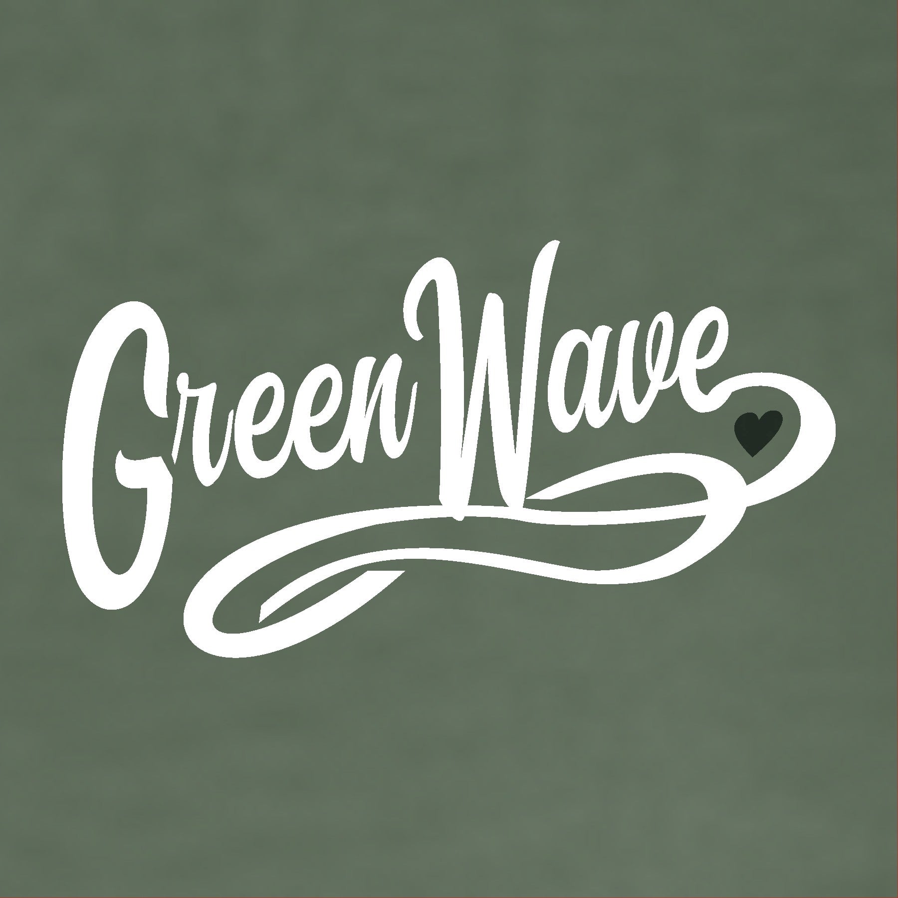 White 'Green Wave' text with a heart symbol on a green background