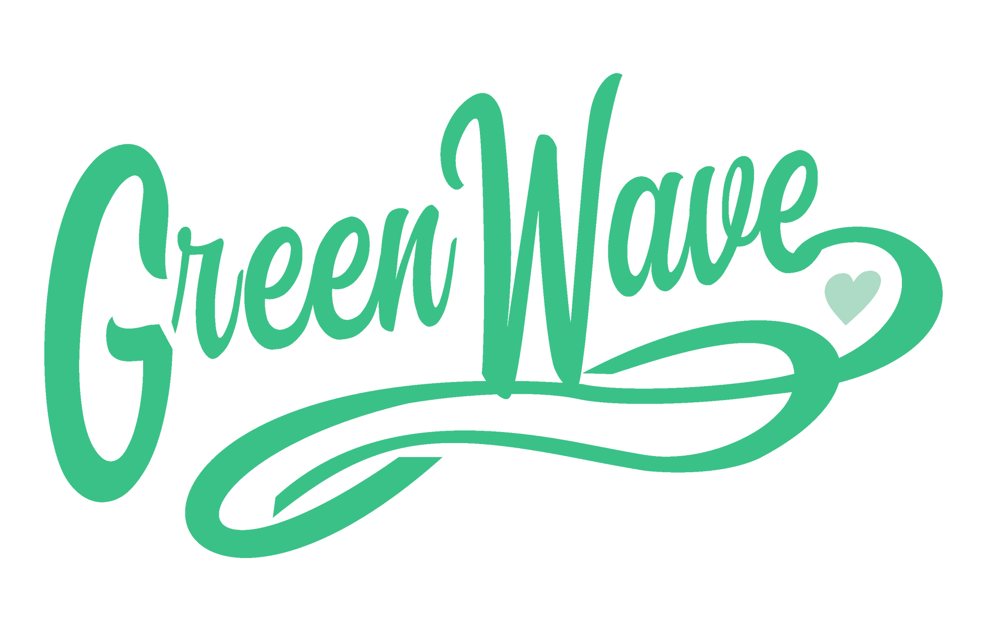 GreenWave logo with a heart symbol on a white background