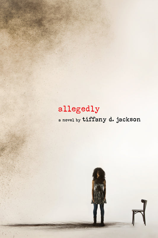 Cover of Allegedly by Tiffany D. Jackson featuring a silhouette of a young girl against a stark, minimalist background