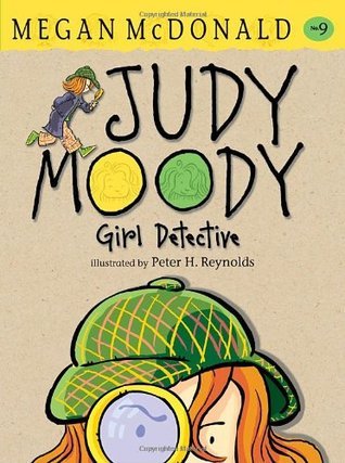 Cover of Judy Moody, Girl Detective by Megan McDonald, illustrated by Peter H. Reynolds, featuring Judy Moody in a detective outfit holding a magnifying glass.