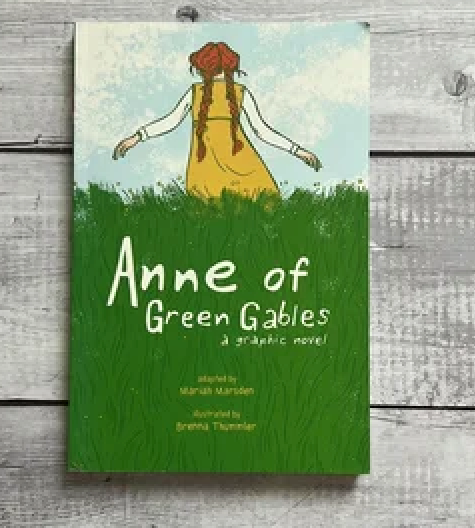 Cover of Anne of Green Gables: Fully Illustrated and Adapted by L.M. Montgomery, featuring Anne Shirley in a picturesque setting with vibrant illustrations