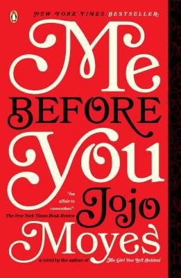 Cover of Me Before You by Jojo Moyes — a softly cloud-filled sky with a figure reaching upward, evoking hope and emotional journey