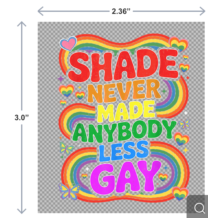 Shade Never Made Anybody Less Gay Mug Sticker (UV-DTF)