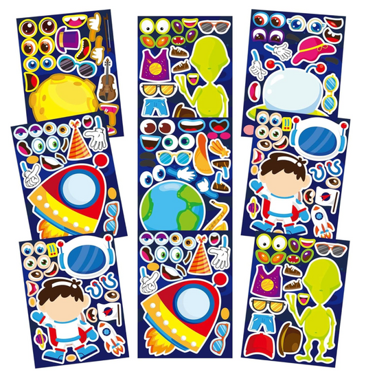 Make a Face Space-Themed Sticker Sheets