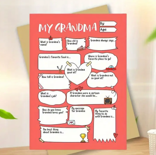My Grandma Interactive Card with Envelope