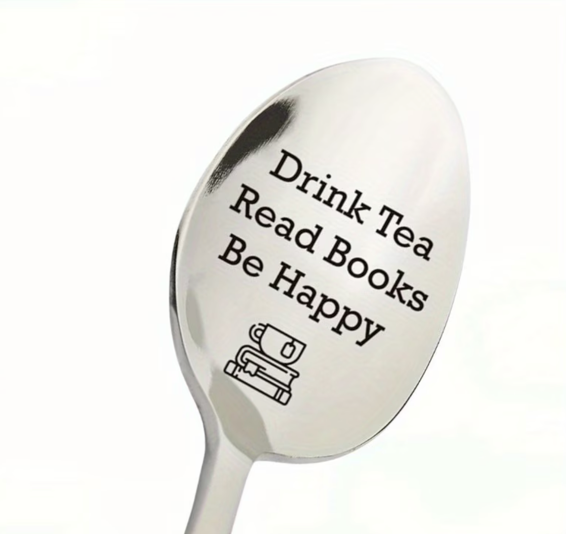 Drink Tea Read Books Be Happy Stainless Steel Spoon