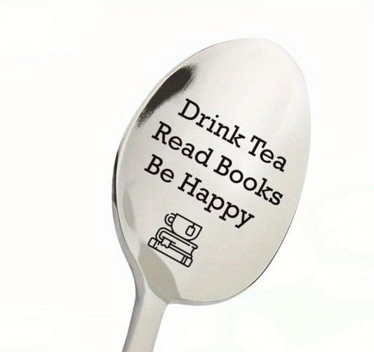 Drink Tea Read Books Be Happy Stainless Steel Spoon