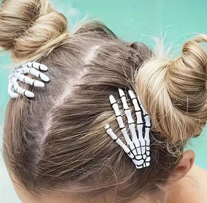 Skeleton Hand Hair Clips