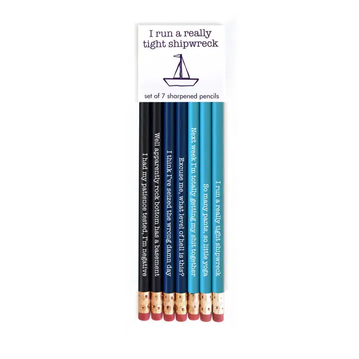 Pencil Set: 7 #2 Tight Shipwreck Pencils