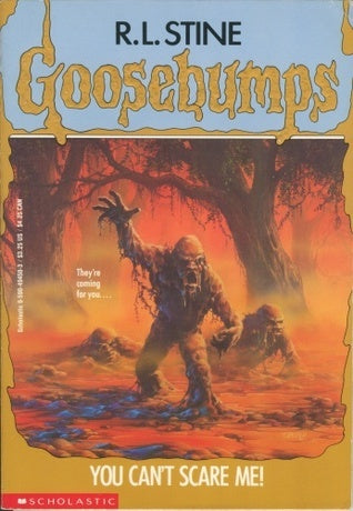 Goosebumps book cover with a creature in a forest setting