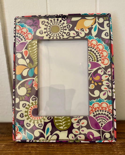 Vera Bradley 4x6 picture frame featuring colorful patterned border in signature style