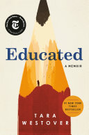 Cover of Educated: A Memoir by Tara Westover featuring a stylized illustration of a mountain landscape forming the shape of a pencil