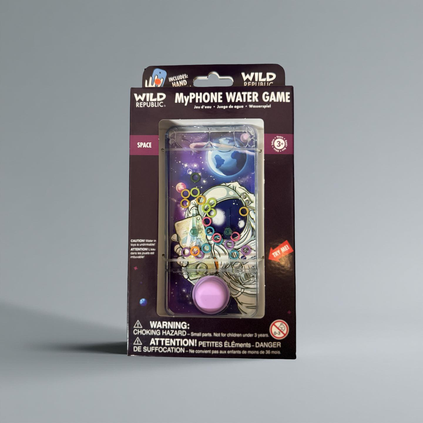 space-themed Wild Republic MyPhone Water Game in packaging with astronaut design