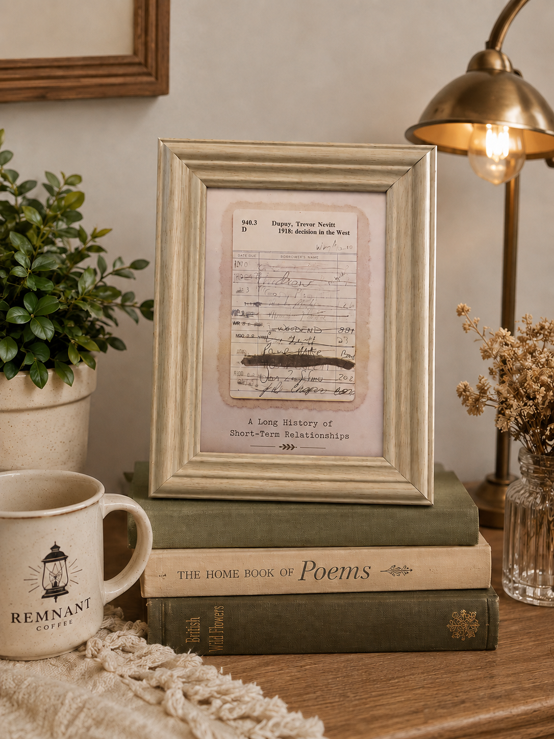 Vintage Library Card Framed Art