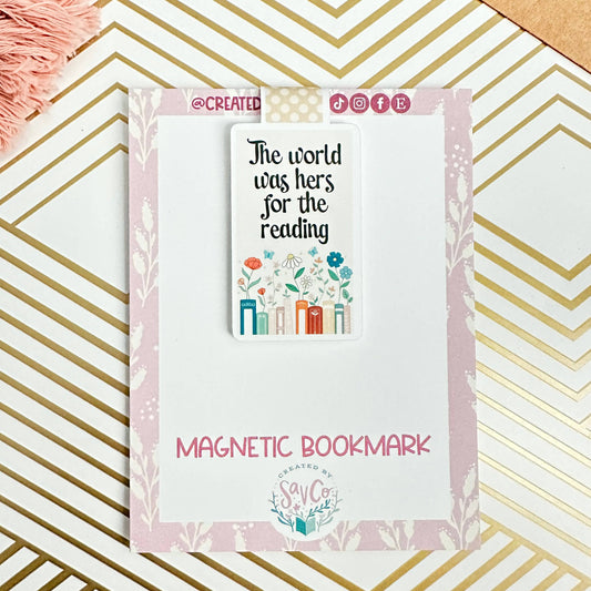 Bookmark, Magnetic: The World Was Hers for the Reading