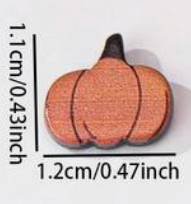 Pumpkin-shaped object with measurements indicated