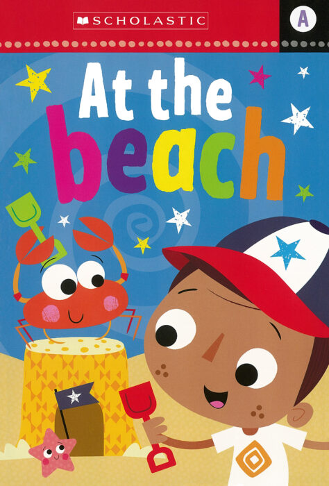 cover of At the Beach by Alexandra Robinson, children’s picture book about beach adventures and summer fun