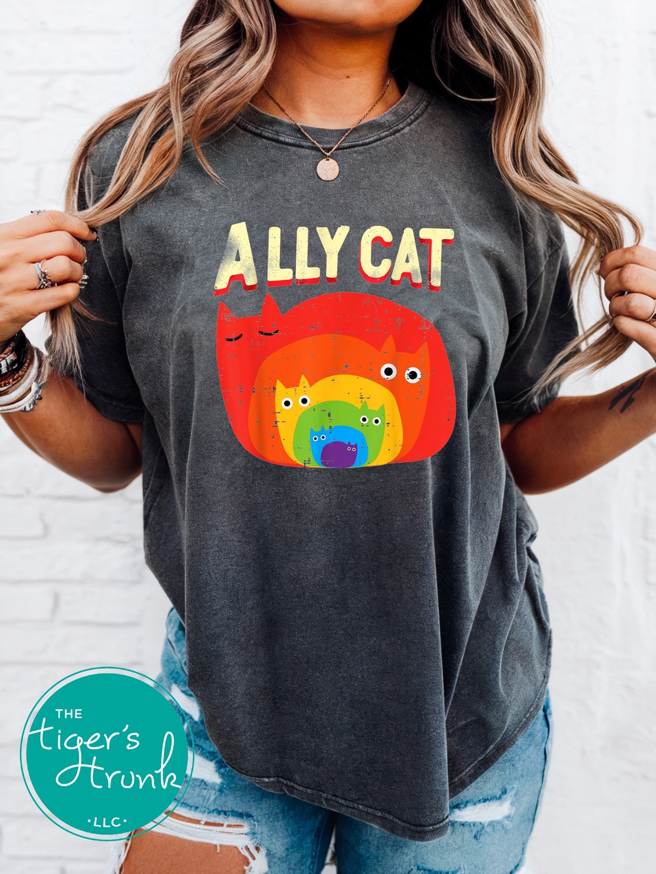 Ally Cat Rainbow Cat Shirt