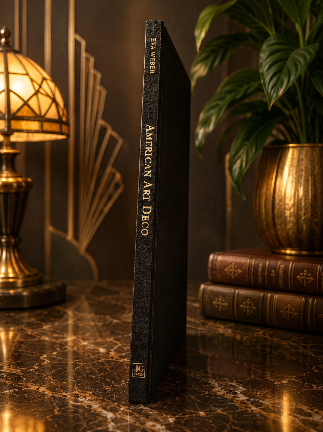 Spine of American Art Deco by Eva Weber hardcover book.
