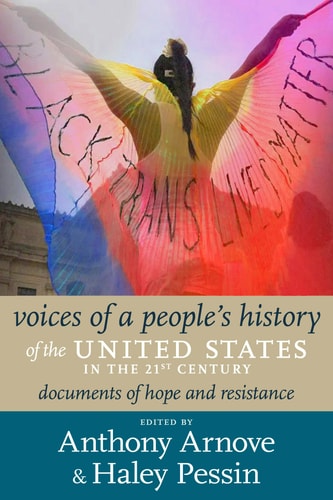 Cover of Voices of a People's History of the United States in the 21st Century by Anthony Arnove, featuring bold typography and a historical theme.