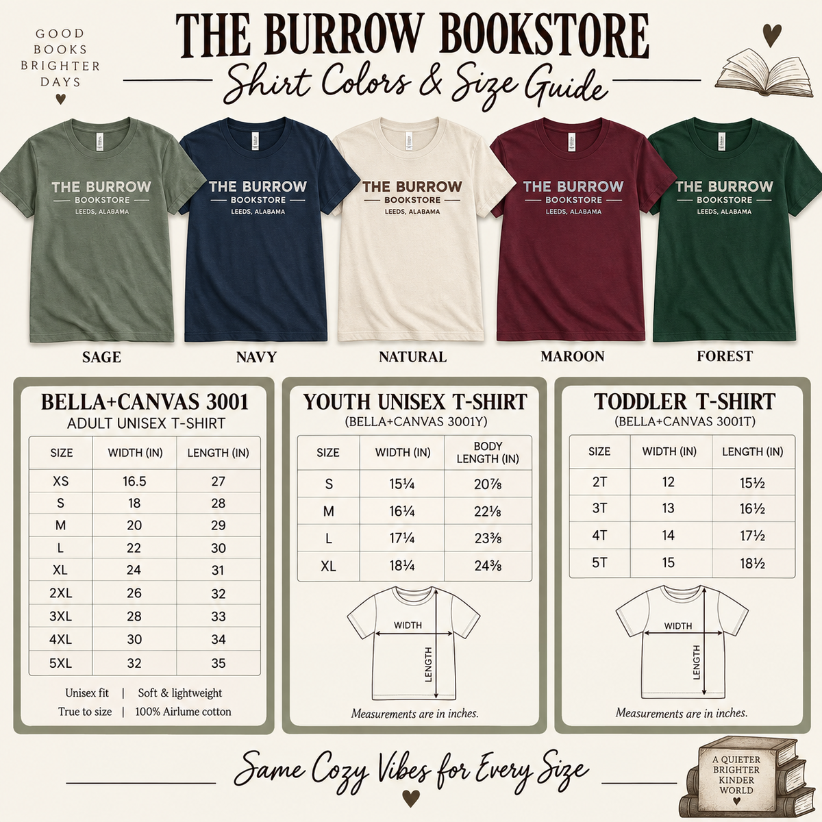 The Burrow Bookstore Leeds Alabama T-Shirt & Sweatshirt