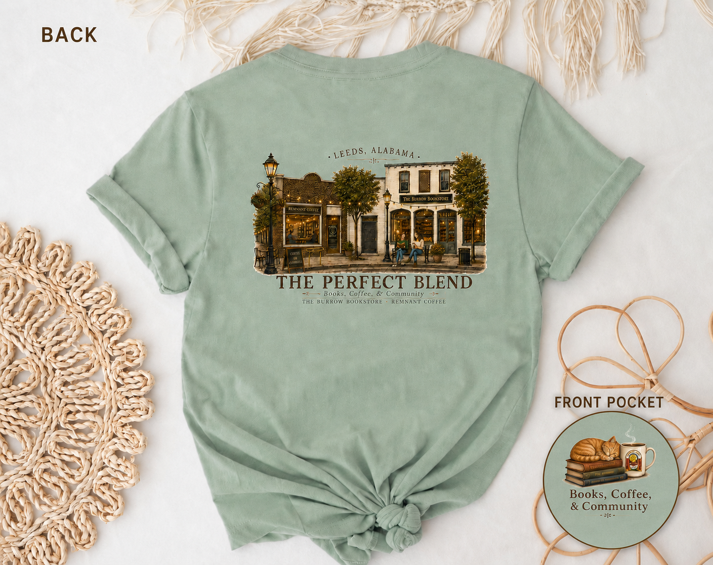 The Best Stories Are Found Between Chapters and Coffee graphic t-shirt for book and coffee lovers