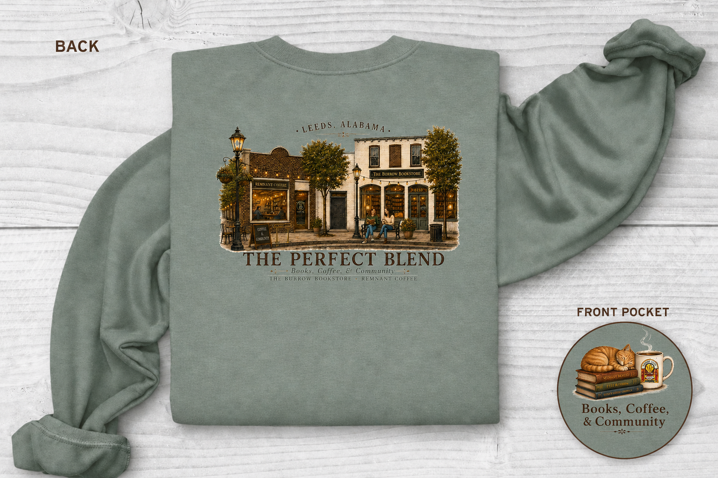 The Best Stories Are Found Between Chapters and Coffee cozy graphic sweatshirt