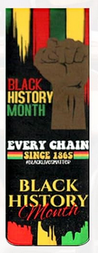 Magnetic bookmark with Juneteenth and Black History design in red, black, green, and gold