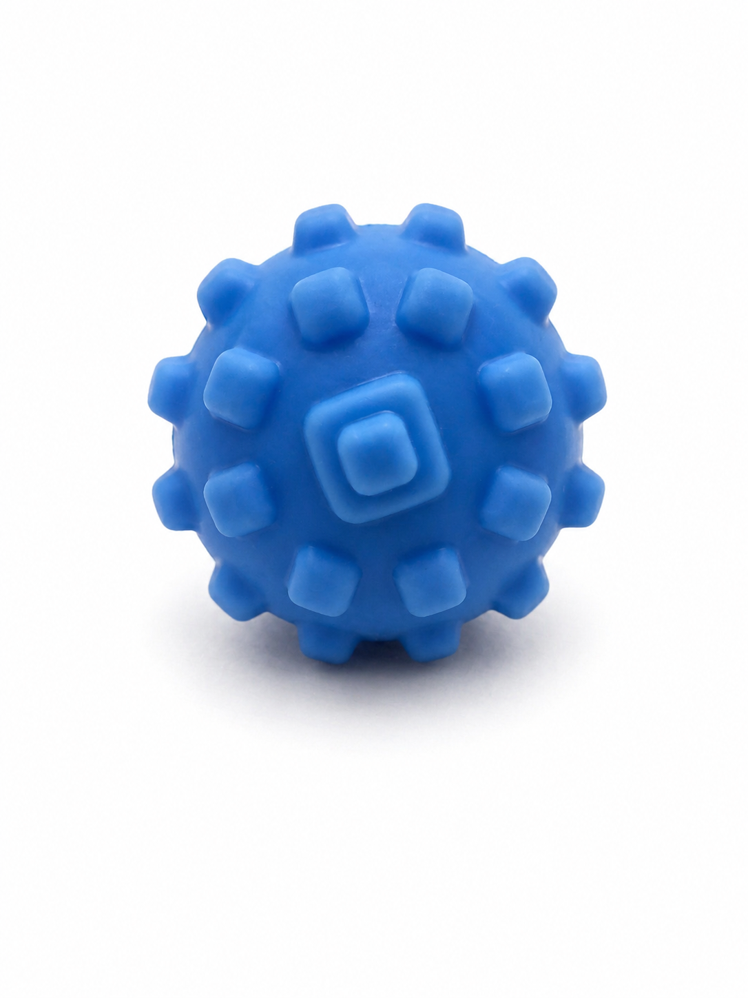 Blue silicone fidget ring with square raised texture pattern