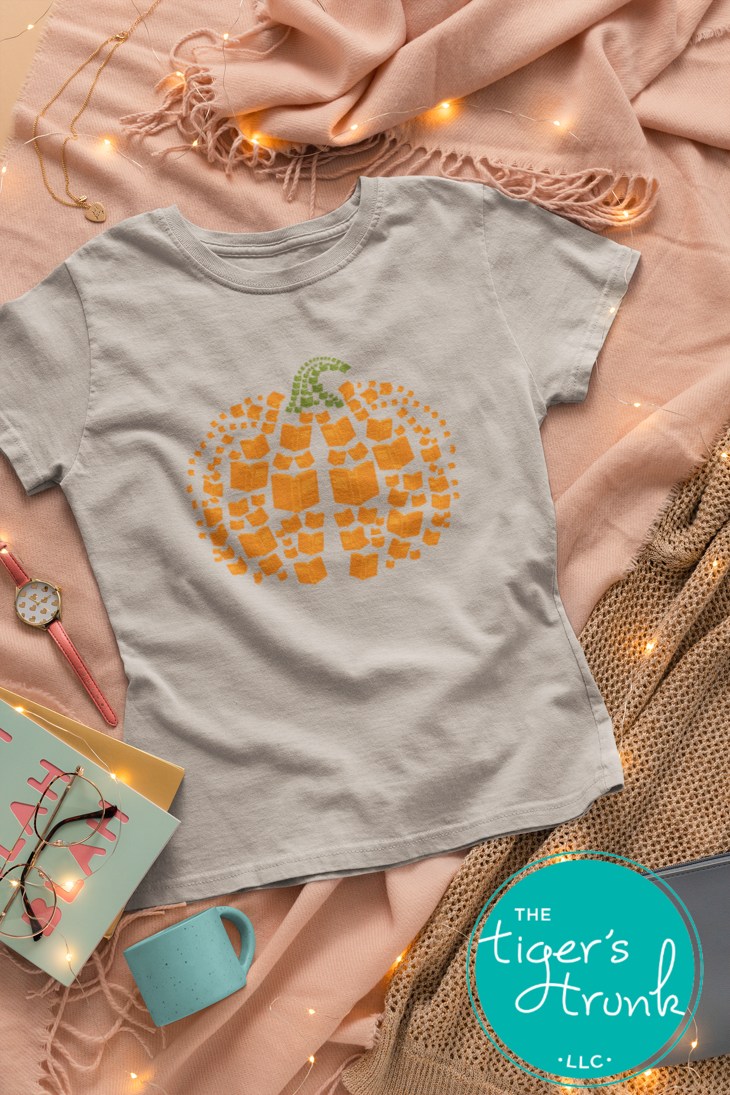 Short-Sleeve T-Shirt: Pumpkin Pages, Fall Into Reading