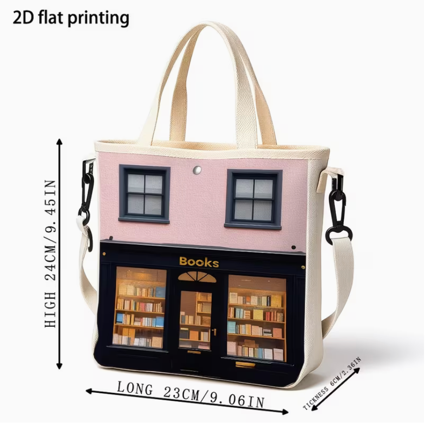 Bookstore Themed Crossbody Tote
