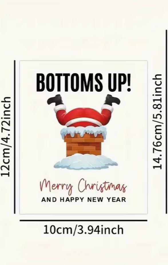 Festive Christmas wine bottle label size chart