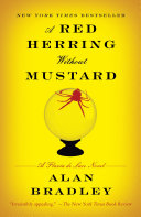 Cover of A Red Herring Without Mustard by Alan Bradley, featuring an illustration of an English village, capturing the novel's cozy mystery atmosphere.