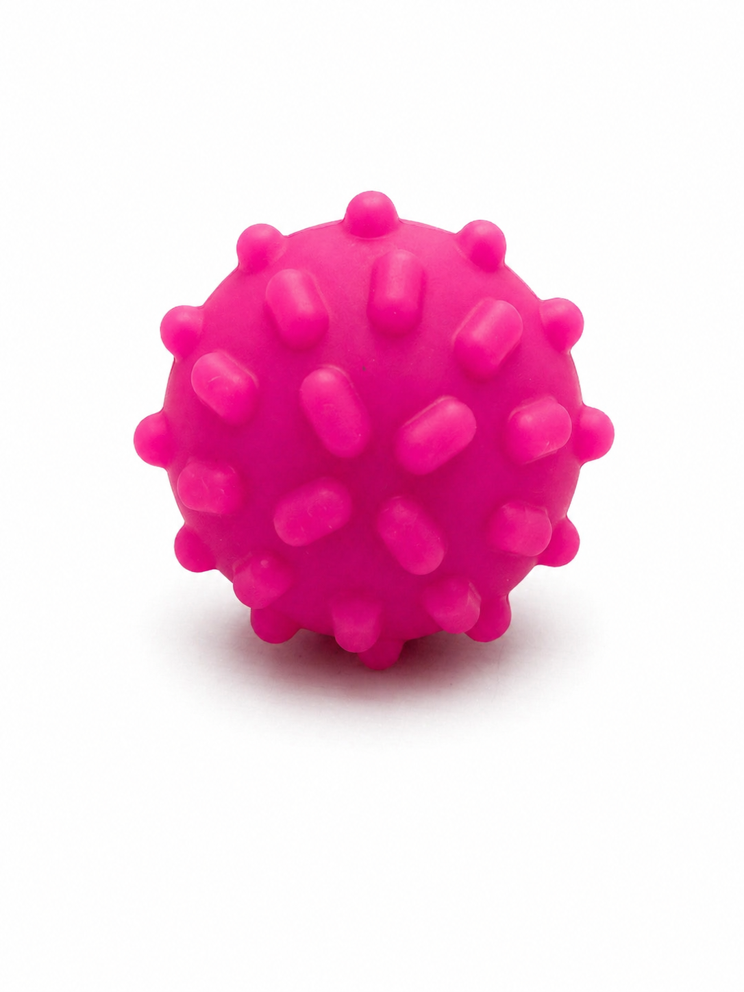 Bright pink silicone ring with soft raised texture for fidgeting