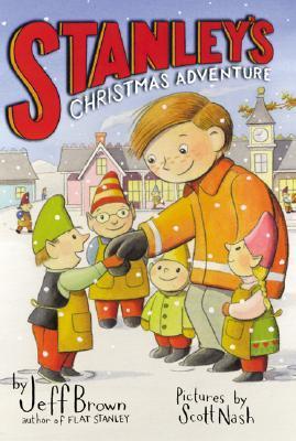 Front cover of Flat Stanley Stanleys Christmas Adventure by Jeff Brown on a clean background, children’s Christmas chapter book