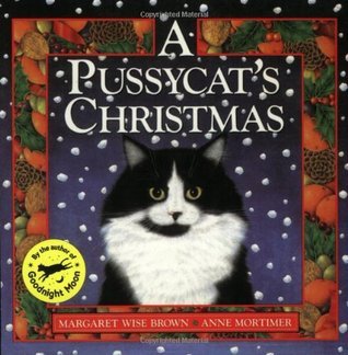 Front cover of A Pussycats Christmas by Margaret Brown displayed on a warm background, children’s Christmas cat picture book