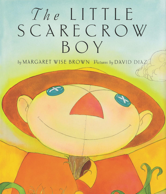 Book cover of 'The Little Scarecrow Boy' with a scarecrow face design.