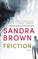 Cover of Friction by Sandra Brown, featuring a Texas Ranger badge overlaid on a shadowy, suspenseful background.