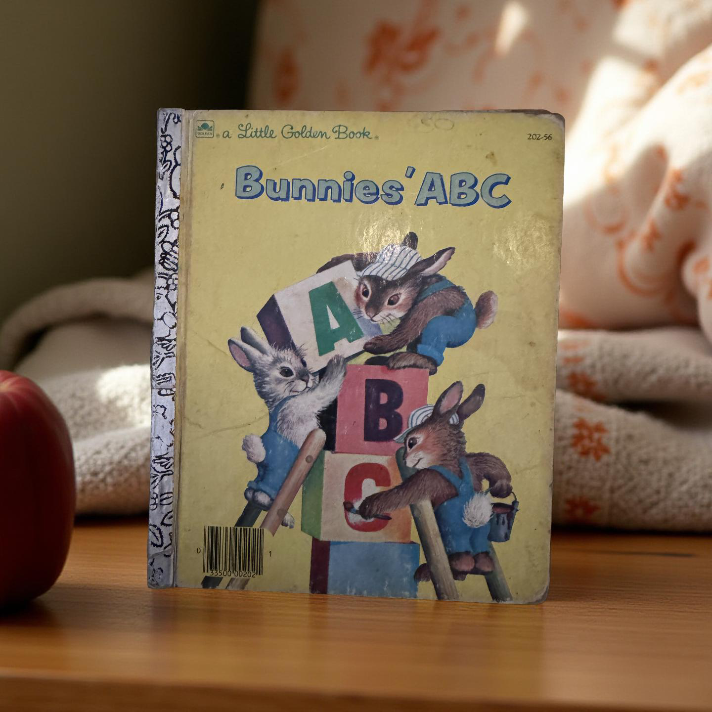 Front cover of Bunnies ABC Little Golden Book, 1957 classic vintage alphabet book with illustrated bunnies