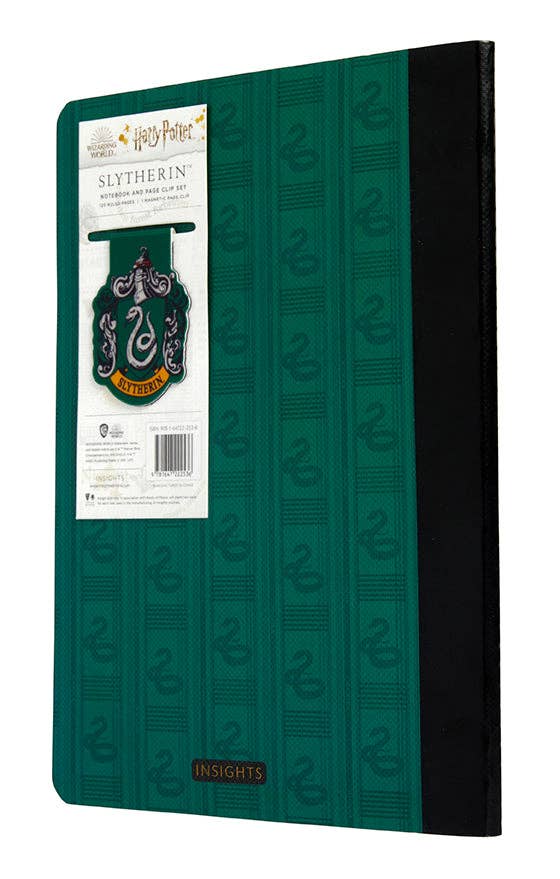 Notebook and Page Clip Set: Harry Potter Slytherin (Softcover)