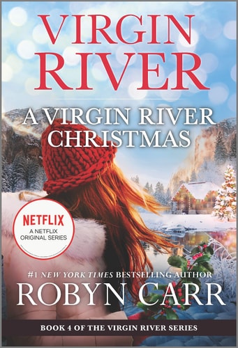 Front cover of A Virgin River Christmas by Robyn Carr displayed on a neutral background, cozy small town Christmas romance