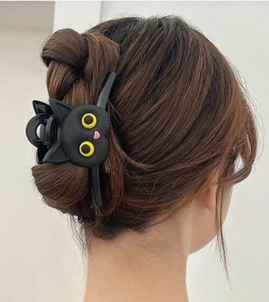 Black Cat Hair Claw Clip
