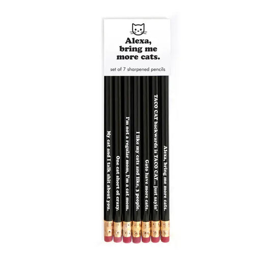 Pencil Set: 7 #2 Cat Pencils