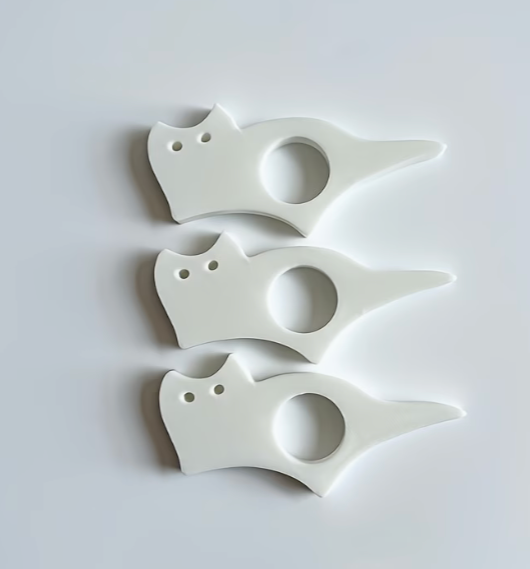 set of white cat-shaped thumb page holder bookmarks for one-handed reading support