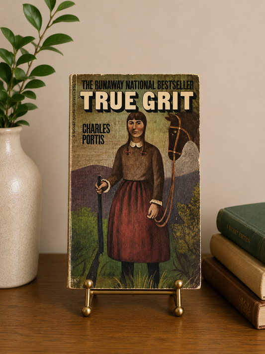 Vintage 1969 first Signet printing of True Grit by Charles Portis featuring original Western cover artwork